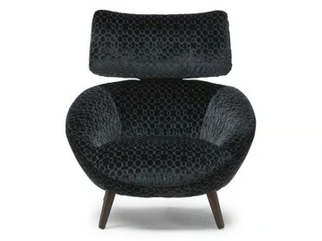 LUNA - Upholstered armchair with headrest by Natuzzi Italia - view 3